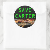 Carter-stickers opslaan ronde sticker (Tas)