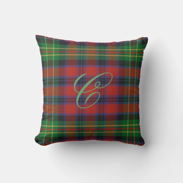 Carter Tartan Monogram Pillow Kussen (Voorkant)