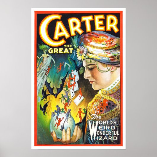 Carter The Great, 1927. Oude Magiër Poster (Voorkant)