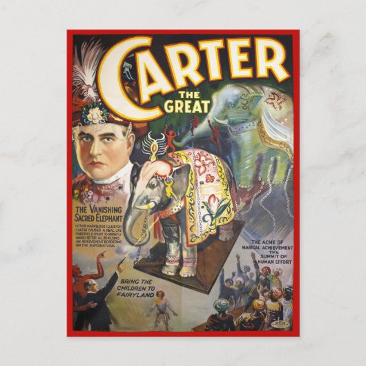 Carter The Great Restored  Magicia Poster Briefkaart (Voorkant)