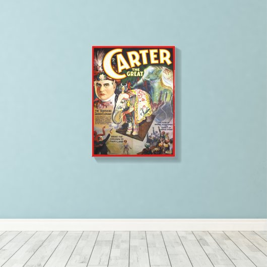 Carter The Great Restored  Magicia Poster Canvas Afdruk (Insitu (Houten vloer))