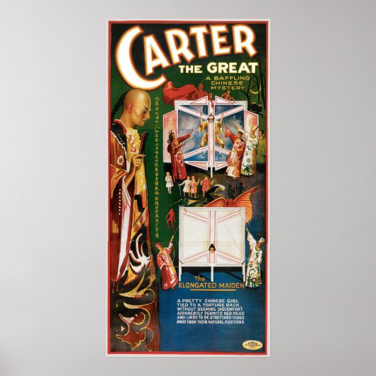 Carter The Great ~ Weird Wizard  Magic Act Poster (Voorkant)