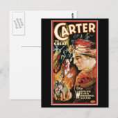 Carter The Great ~ Wizard  Magic Act Briefkaart (Voorkant / Achterkant)