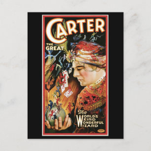 Carter The Great ~ Wizard Magic Act Briefkaart