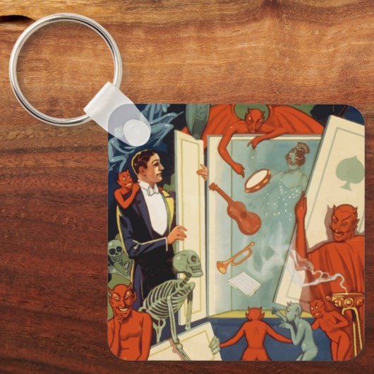 Carter the Grote Magiër Vintage Magie Act Sleutelhanger (Voorkant)