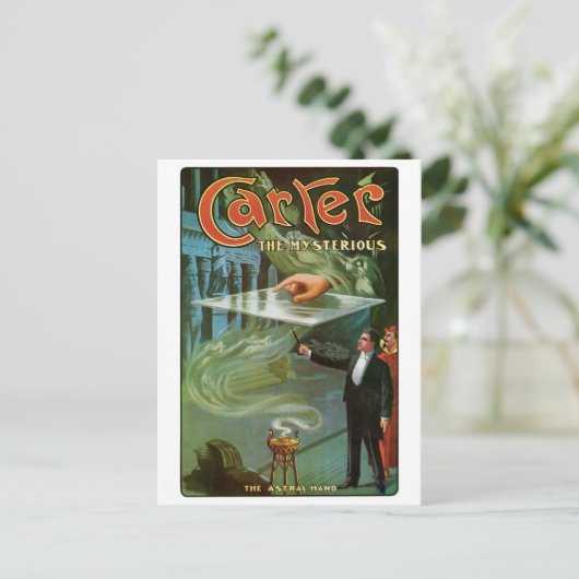 Carter The Mysterious ~  Magic Act Briefkaart (Staand voorkant)