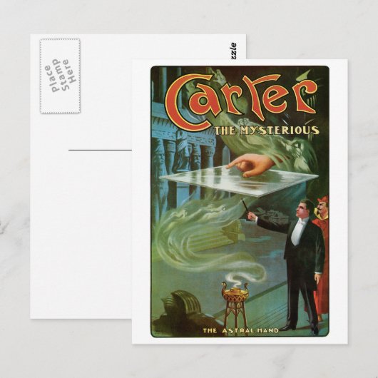 Carter The Mysterious ~  Magic Act Briefkaart (Voorkant / Achterkant)