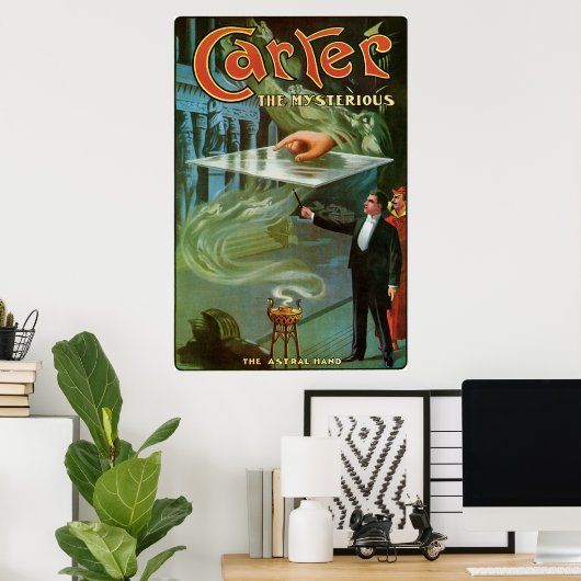 Carter The Mysterious ~  Magic Act Poster (Thuiskantoor)