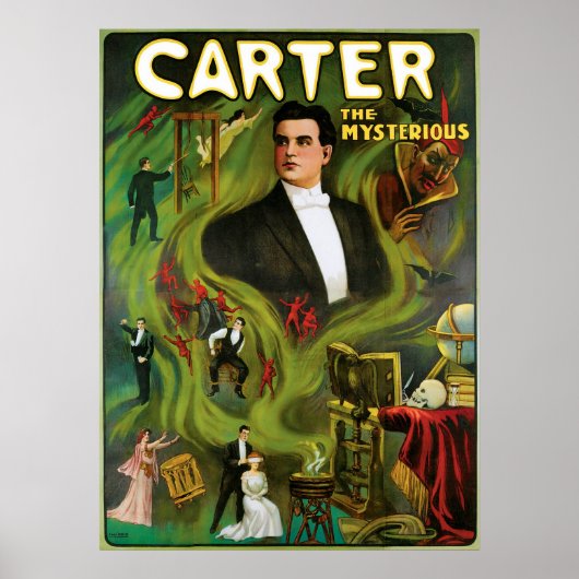 Carter The Mysterious ~ Magic Act Poster (Voorkant)