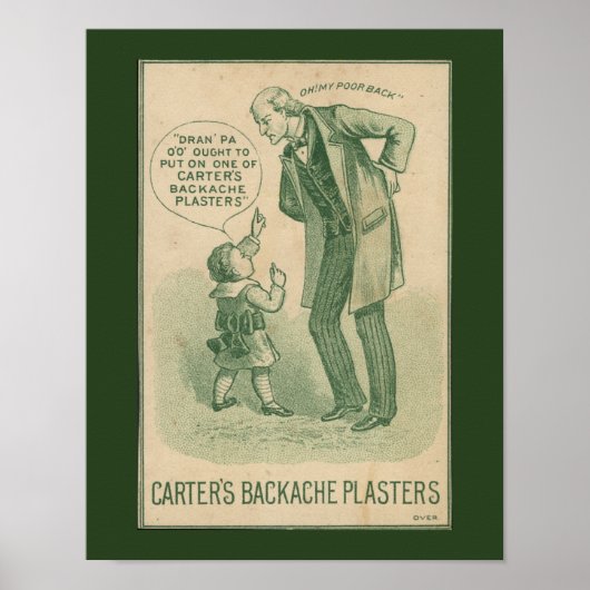 Carter's Backache Plasters  Kaart Poster (Voorkant)