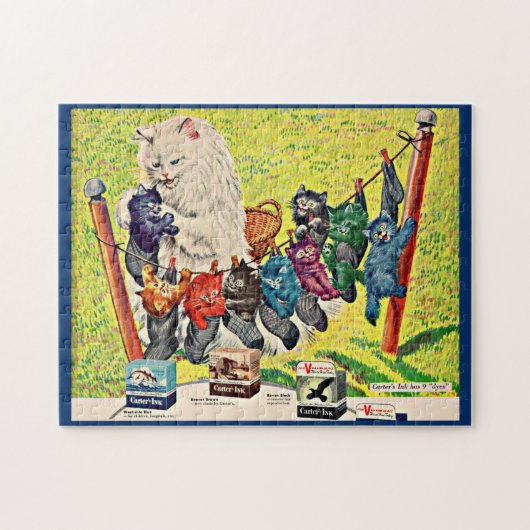 Carter's Ink and mamma cat and kittens uit 1940 Legpuzzel (Horizontaal)