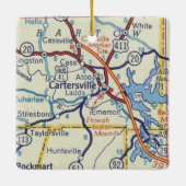 Cartersville GA  kaart Keramisch Ornament (Achterkant)