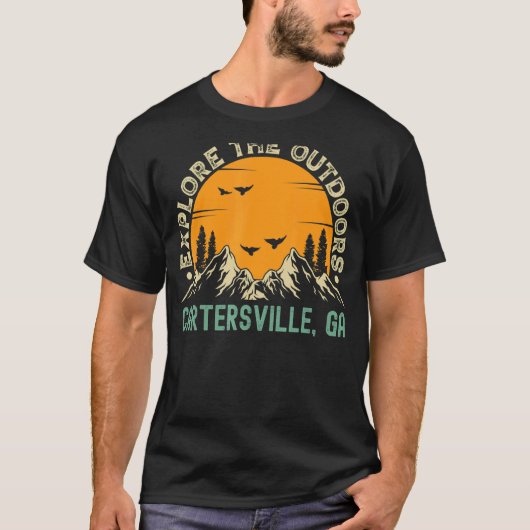Cartersville Georgia Ontdek het buitenleven T-shirt (Voorkant)