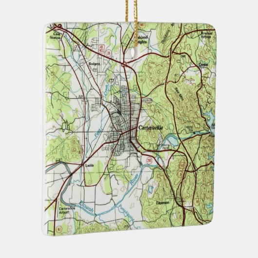 Cartersville Georgia Topo Keramisch Ornament (Rechts)