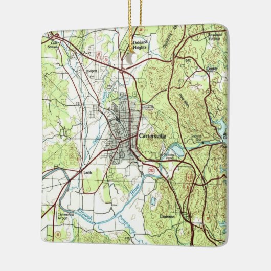 Cartersville Georgia Topo Keramisch Ornament (Links)