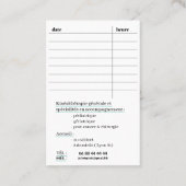 Cartes de visite Standard : 8,5 cm x 5,5 cm Visitekaartje (Achterkant)