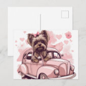 Cartes Postales Dog Yorkshire Briefkaart (Voorkant / Achterkant)