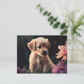 Cartes Postales Puppy Briefkaart (Staand voorkant)