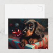 Cartes Postales Puppy Noël Briefkaart (Voorkant / Achterkant)
