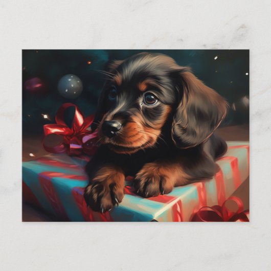 Cartes Postales Puppy Noël Briefkaart (Voorkant)