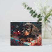 Cartes Postales Puppy Noël Briefkaart (Staand voorkant)