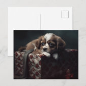 Cartes Postales Puppy Noël Briefkaart (Voorkant / Achterkant)