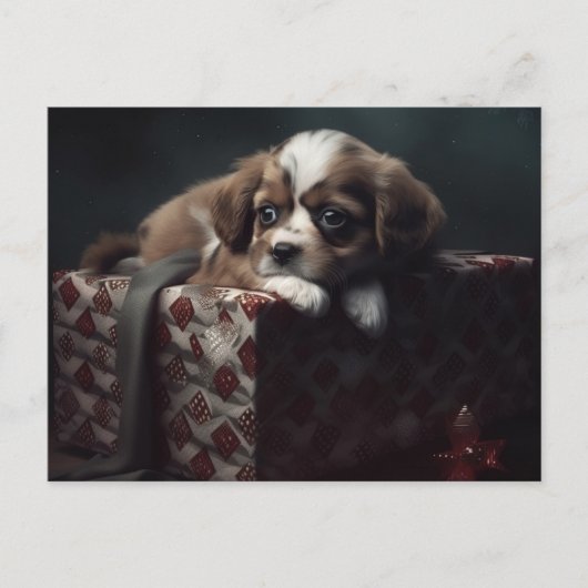 Cartes Postales Puppy Noël Briefkaart (Voorkant)