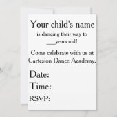Cartesion Dance Party Invitation Kaart (Achterkant)