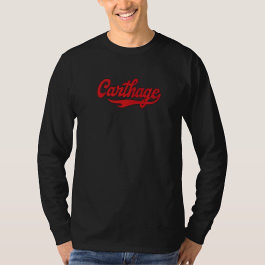 Carthage College Classic Athletic Script Throwback T-shirt (Voorkant)
