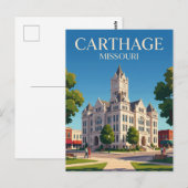 Carthage Historic Square Missouri Briefkaart (Voorkant / Achterkant)