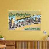 Carthage, Missouri - Grote letterscènes Canvas Afdruk (Insitu (Woonkamer))