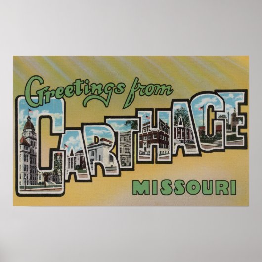 Carthage, Missouri - Grote letterscènes Poster (Voorkant)