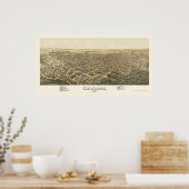 Carthage, MO Panorama Map - 1891 Poster (Keuken)