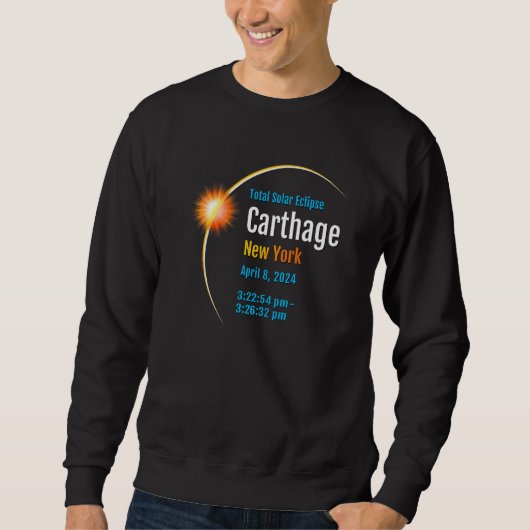 Carthage New York NY Total Solar Eclipse 2024 1 Trui (Voorkant)