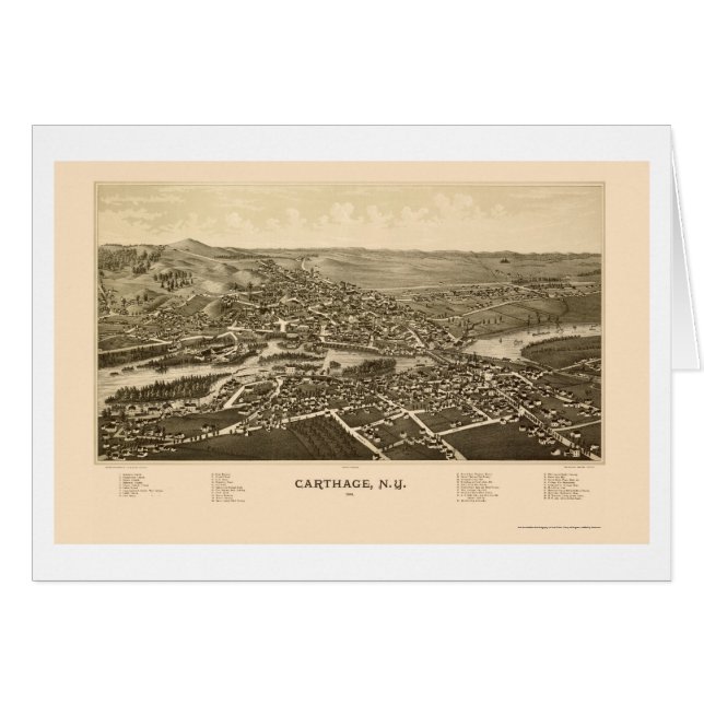Carthage, NY Panoramic Map - 1888 (Voorkant Horizontaal)