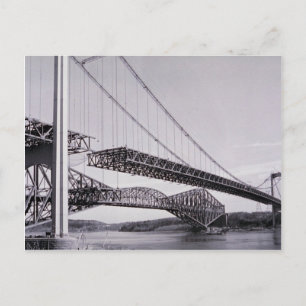 Cartier Bridge, in aanbouw, Quebec City, Qu Briefkaart