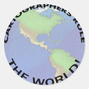 Cartografen regelen de wereld! ronde sticker