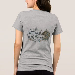 Cartografie is mijn therapie Dames Tri-Blend Shirt