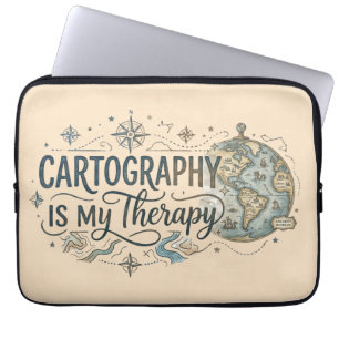 Cartografie is mijn therapie laptophoesjes laptop sleeve