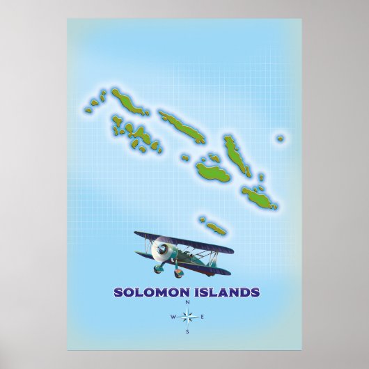 Cartografische kaart van de Salomonseilanden. Poster (Voorkant)