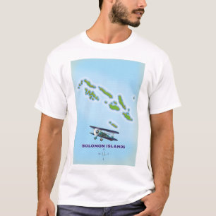 Cartografische kaart van de Salomonseilanden. T-shirt