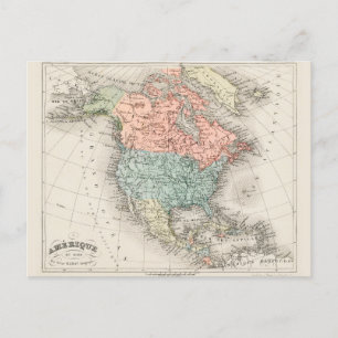  cartografische kaart van Noord-Amerika (1878)