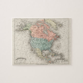  cartografische kaart van Noord-Amerika (1878) Legpuzzel