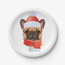 Carton Bouledogue Français de Noël