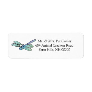 Carton Dragonfly Return Address Labkers Etiket
