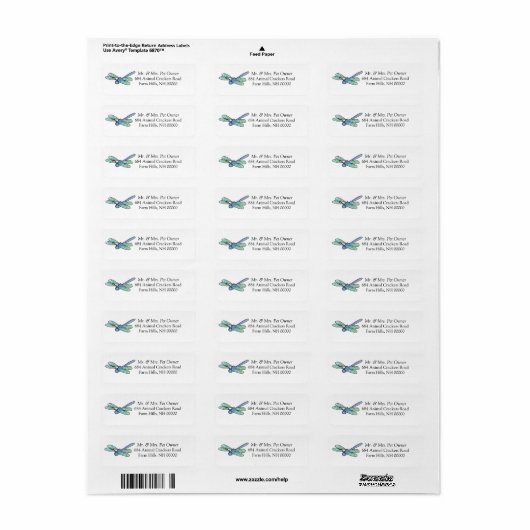 Carton Dragonfly Return Address Labkers Etiket (Full Sheet)
