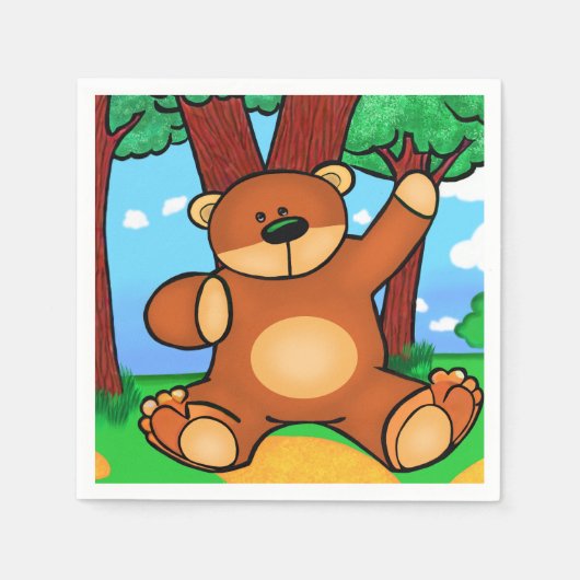 Carton Ours in de weide - Bear in Servet (Voorkant)