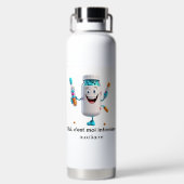 Carton Pill Bottle Design Water Bottle Waterfles (Achterkant)