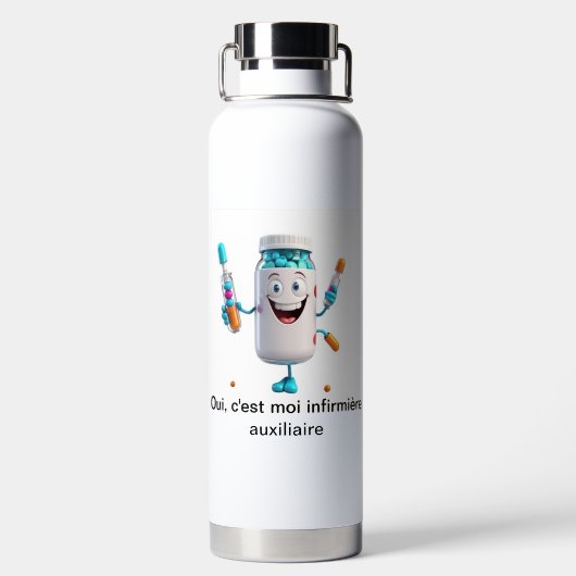 Carton Pill Bottle Design Water Bottle Waterfles (Achterkant)