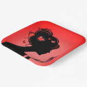 Carton's Rood vlinder Papieren Bordje (Gebogen)